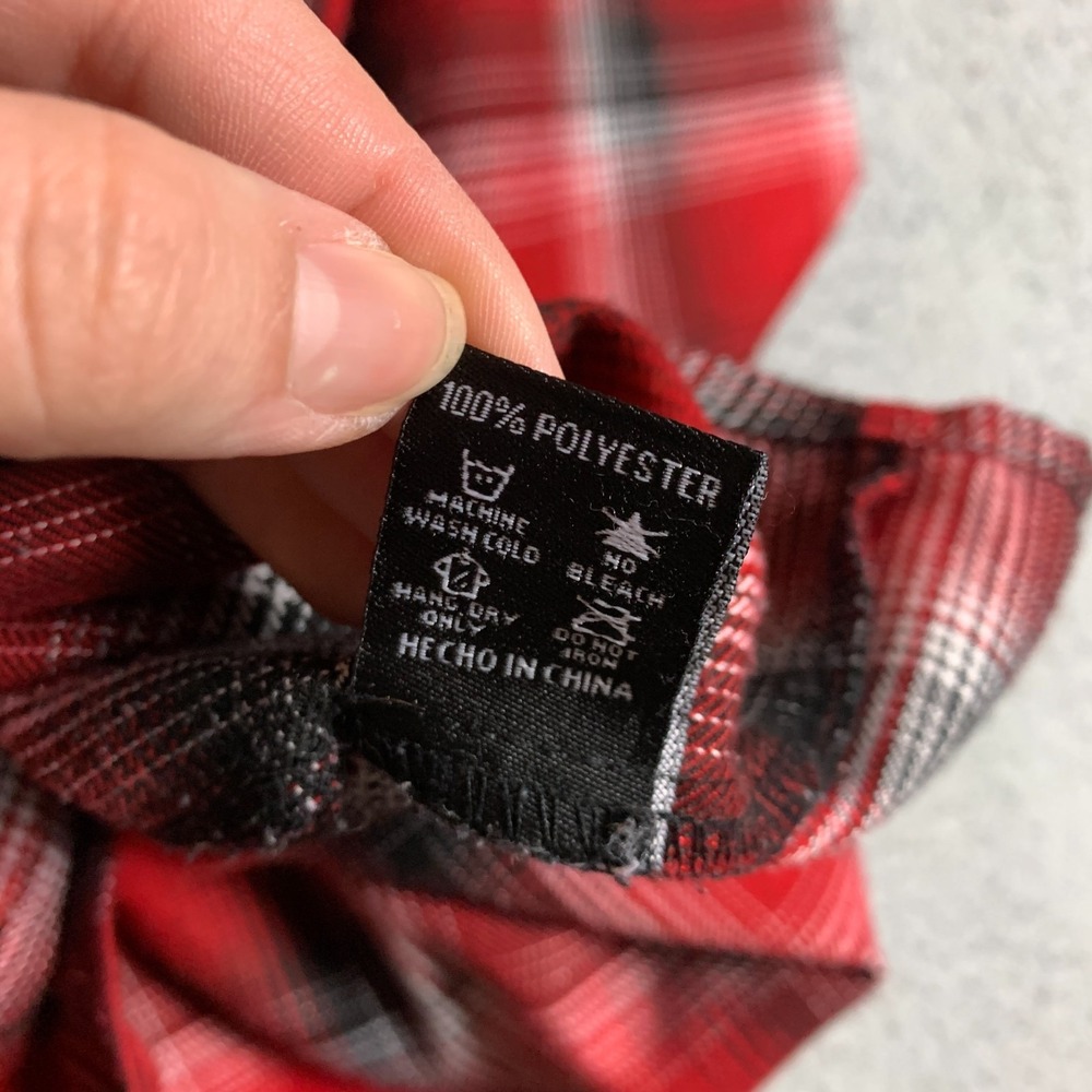 Dixxon‎ Flannel Shirt Men's Medium Red Plaid So-Cal Speed Shop D-Tech Biker Work - Picture 7 of 10